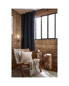 Rideau petite hauteur 140 x 180 cm occultant doublé polaire Bjorn Bleu foncé