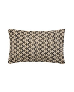 Coussin déhoussable 30 x 50 cm – Coton/Polyester avec fil métallisé Loumeo Noir