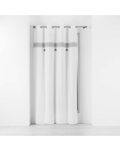 Rideau tamisant 140 x 240 cm 100% coton brodé  Amaya Gris