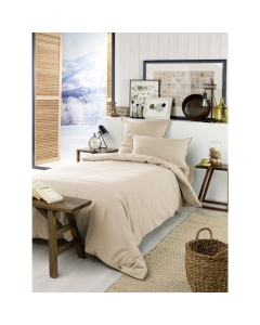 Housse de couette chaude en flanelle 140 x 200 cm Candice Beige