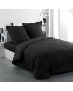 Housse de couette en coton 57 fils 240 x 220 cm - Lina Noir