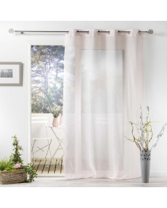 Rideau voile a oeillets 140 x 240 cm effet lin tissé Zazy Rose