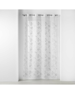 Panneau a oeillets 140 x 240 cm voile sable brode hoops Gris