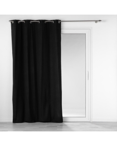 Rideau à oeillets 140 x 240 cm coton recyclé Mistraline Noir