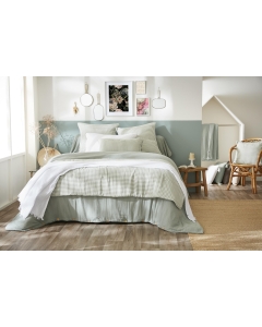 Bout de Lit 90 x 200 cm – Gaze de Coton Imprimée Vicky Eucalyptus