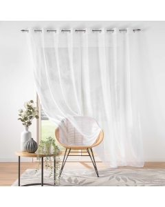 voilage grande largeur 300 x 240 cm voile sablé Lissea Blanc