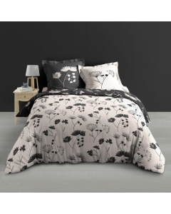 Housse de couette 260 x 240 cm percale de coton 78 fils + 2 taies Iris