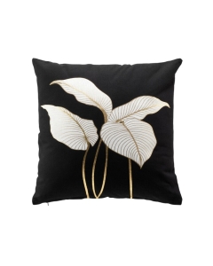 Coussin dehoussable 45 x 45 cm coton imprime or Jill