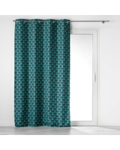 Rideau a oeillets 135 x 260 cm 100% occultant/microfibre imp. surya Bleu