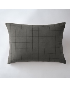 Taie d'oreiller gaze de coton tissée  50 x 70 cm Gaia Match Anthracite
