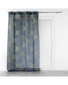 Panneau a oeillets 140 x 280 cm voile sable imprime metallise lineor Marine/or