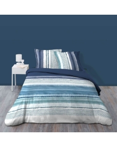 Housse de couette 240 x 220 cm coton 57 fils + 2 taies Mikonos
