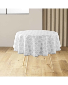 Nappe ronde (0) 180 cm polyester imprime kalini Gris