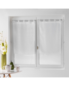 Paire droite passants 2 x 60 x 160 cm voile fils coupes dandy Blanc