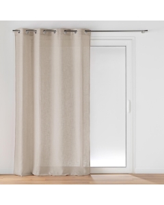 Voilage à Œillets Grande Hauteur - 140 x 280 cm - Effet Lin Tissé Cloris Taupe