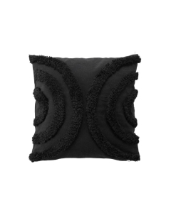 Coussin dehoussable 40 x 40 cm polycoton tufte Zita Noir