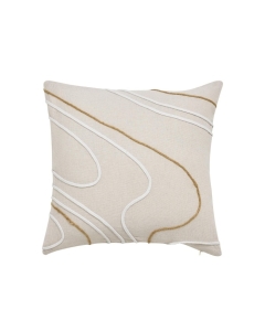 Coussin dehoussable compresse 45 x 45 cm polycoton uni+jute+corde lacia Sans