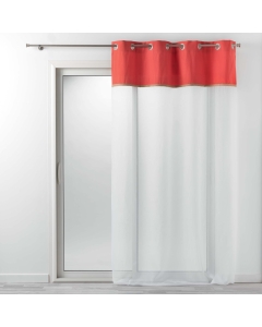 Voilage à oeillets 140 x 240 cm voile uni + jute orange kelonia