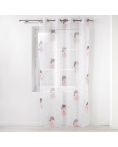 Panneau a oeillets 140 x 240 cm voile imprime transfert petite princesse Blanc
