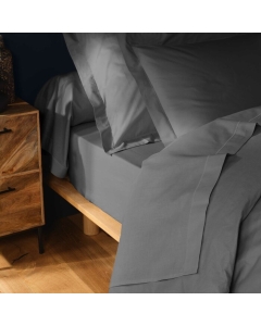 Drap plat 2 pers. 240 x 300 cm coton 57 fils Lina Anthracite