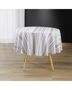 Nappe ronde (0) 180 cm coton/polyes recycle tisse grs melina Sans