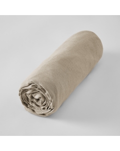 Drap housse 180 x 200 cm lin lavé soline sable Lin