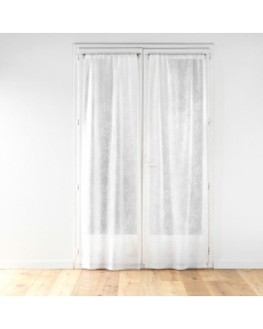 Paire droite passe tringle 2 x 70 x 240 cm voile tisse applique karla Blanc