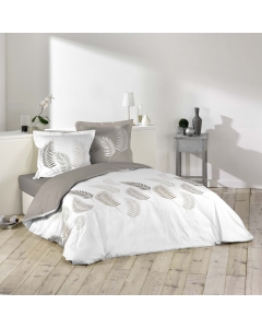 Housse de couette imprimé 260x240 cm 100% coton 57 fils + 2 taies Goyave