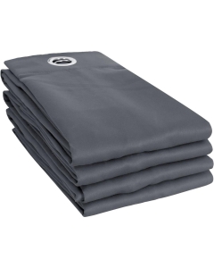 Lot de 4 rideaux à œillets occultants unis petite hauteur 140 x 180 cm - Anthracite