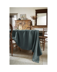 Nappe rectangle 170 x 350 cm lin lavé soline ardoise Gris foncé