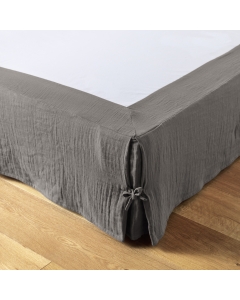 Cache-sommier gaze de coton 160 x 200 cm Gaia Anthracite