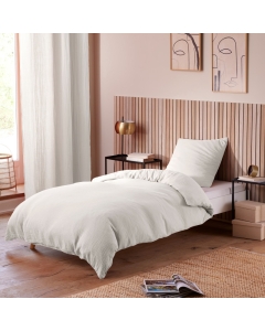 Housse de Couette 140 x 200 cm  + 1 Taie "Avy" en Gaze de Coton Blanc