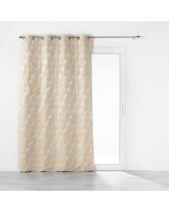 Rideau a oeillets tamisant 140 x 260 cm jacquard Floriani Jaune