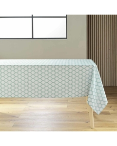 Nappe rectangle 145 x 240 cm polyester imprime davia Sauge