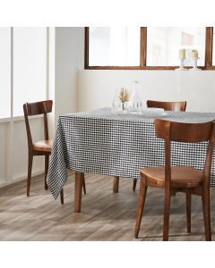 nappe rectangle 150 x 350 cm gaze de coton tissée teinte vickie truffe
