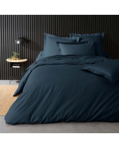 Housse de couette 240 x 220 cm en percale de coton 78 fils Bleu