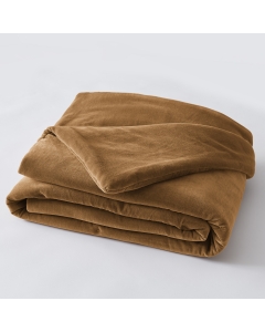 Bout de lit gaze de coton 90 x 200 cm velours de coton César Camel