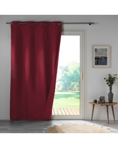 Rideau a oeillets double face 140 x 260 cm 100% occultant/satiné Obscure Bordeaux