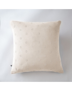 Taie d'oreiller brodée en gaze de coton 60 x 60 cm Gaïa Boho Naturel