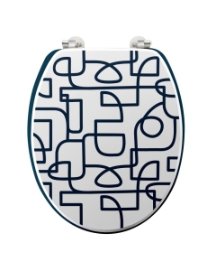 Abattant wc charnieres metal 37.5 x 46 cm mdf imprime Labyrinthe