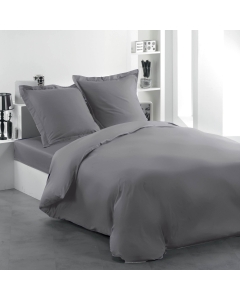 Housse de couette en coton 57 fils 240 x 220 cm - Lina Gris
