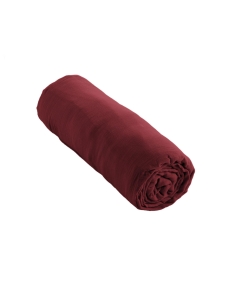 Drap Housse Double Gaze de Coton Bordeaux – 160 x 200 cm – Bonnet 30 cm