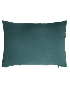 Taie d'oreiller en double gaze de coton – 50 x 70 cm – Bleu canard