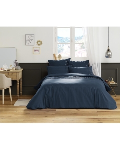 Housse de couette coton luxe 57 fils 260 x 240 cm + 2 taies 63x63 Agathe Bleu