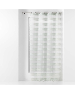 Voilage a oeillets 140 x 260 cm voile sablé fils coupés lalina Menthe