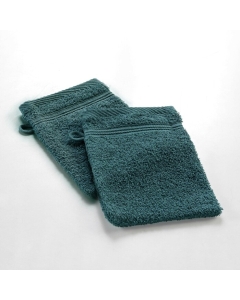 2 gants de toilette 15 x 21 cm eponge unie tendresse Emeraude