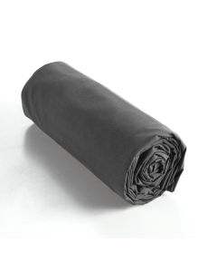 Drap housse coton luxe 140 x 190 cm bonnet 30 cm Ambre Anthracite