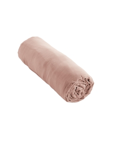 Drap Housse Double Gaze de Coton Rose – 200 x 200 cm – Bonnet 30 cm