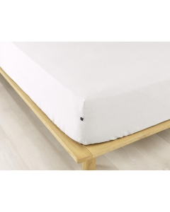 Drap housse flanelle chaude 180 x 200 cm Bonnet 30 cm Candice Blanc