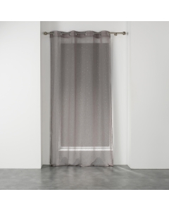 Voilage a oeillets 140 x 240 cm voile tisse applique elea Gris/argent
